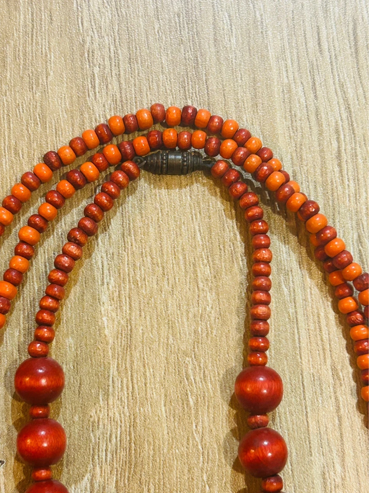 Vintage, set van 2 houten parelkettingen Boheemse retrostijl – photo 7